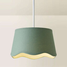 Valuelights Mabel Small Sage Scallop Edge Linen Lamp Shade (D)25Cm