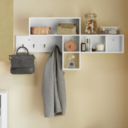 Sobuy Fhk17-W, Wall Coat Rack Wall Shelf Wall Storage Unit Hallway Coat Rack,white,w110Xd15Xh53 - thumbnail 2