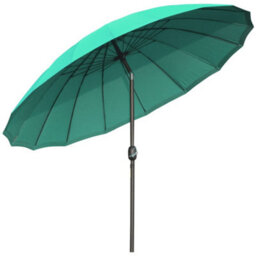 Outsunny 2.5M Round Curved Adjustable Parasol Sun Umbrella Metal Pole Green - thumbnail 2