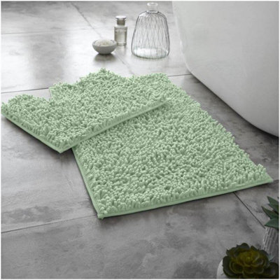 Gc Gaveno Cavailia Infinity Loop Extra Large 2 Piece Bath Mat Set Sage Green Super Absorbent Non Slip Shower Mat - image 1