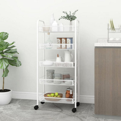 Walplus 5-Tier Kitchen Trolley White 46X26X105 Cm Iron - image 1