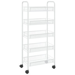Walplus 5-Tier Kitchen Trolley White 46X26X105 Cm Iron - thumbnail 2