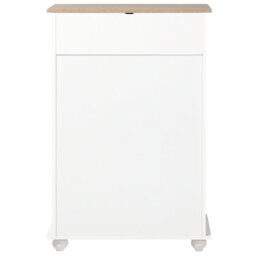Wyld And Coco Nordic Living White Chest Of Drawers With Light Wood Accents - 5 Drawers, W76 X D39 X H117Cm - thumbnail 7