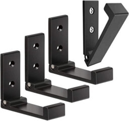 Black Set Of 4 Foldable Wall Hooks, Invisible, Aluminum Wall Hook, Aluminum Alloy Wall Hanging Hooks, Foldable Coat Hooks - thumbnail 1