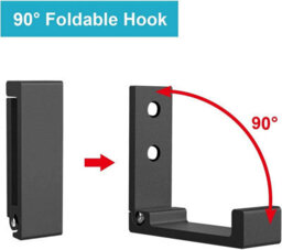 Black Set Of 4 Foldable Wall Hooks, Invisible, Aluminum Wall Hook, Aluminum Alloy Wall Hanging Hooks, Foldable Coat Hooks - thumbnail 2