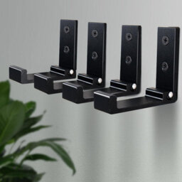 Black Set Of 4 Foldable Wall Hooks, Invisible, Aluminum Wall Hook, Aluminum Alloy Wall Hanging Hooks, Foldable Coat Hooks - thumbnail 5