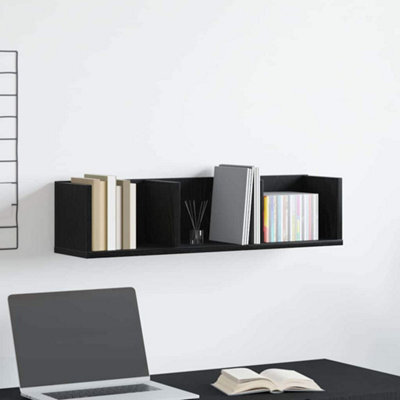 Walplus Wall Shelf With Shelf Black Oak 75 X 18 X 18 Cm Engineered Wood - image 1