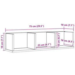 Walplus Wall Shelf With Shelf Black Oak 75 X 18 X 18 Cm Engineered Wood - thumbnail 9