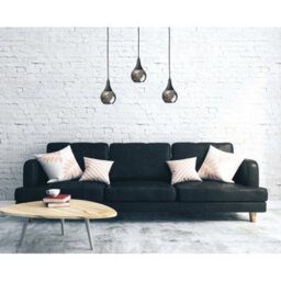 Luminosa Lighting Luminosa Lacrima Bar Pendant Ceiling Light Black Smoky Glass Shade 3X E27 - thumbnail 3