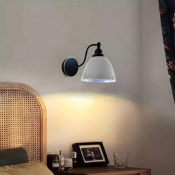 Retro Industrial Wall Light White Metal Swan Neck Arm, E27 Base - thumbnail 6