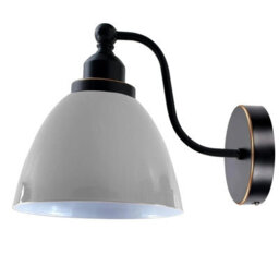 Retro Industrial Wall Light White Metal Swan Neck Arm, E27 Base - thumbnail 1