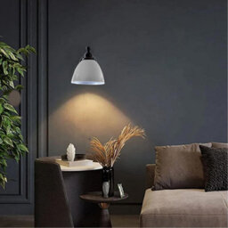 Retro Industrial Wall Light White Metal Swan Neck Arm, E27 Base - thumbnail 5