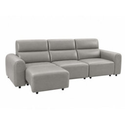 Furnishings For Less UK Corby Grey 3 Seater Electric Recliner Sofa Leather Look High Back - thumbnail 1
