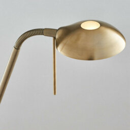 Mother & Child Floor Lamp Antique Brass Tall Twin Light Dimmer Flexible Reading - thumbnail 5