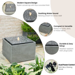 Sunlinua Charming Garden Water Feature Led Retro Cylindrical Bubble Fountain 24.5Cm H - thumbnail 4