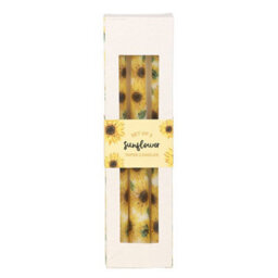 Set Of 3 Sunflower Taper Candles - Bright Summer Table Decor - thumbnail 3