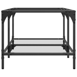 Walplus Coffee Table With Transparent Glass Top 98.5X50X40 Cm Steel - thumbnail 5