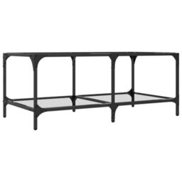 Walplus Coffee Table With Transparent Glass Top 98.5X50X40 Cm Steel - thumbnail 6