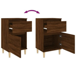 Berkfield Bedside Cabinets 2 Pcs Brown Oak 40X35X70 Cm - thumbnail 9