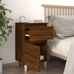 Berkfield Bedside Cabinets 2 Pcs Brown Oak 40X35X70 Cm - thumbnail 3