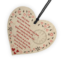 Red Ocean True Friends Now Forever Wooden Hanging Heart Plaque - thumbnail 6