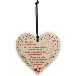 Red Ocean True Friends Now Forever Wooden Hanging Heart Plaque - thumbnail 5