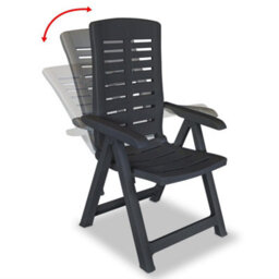 Berkfield Reclining Garden Chairs 6 Pcs Plastic Anthracite - thumbnail 2