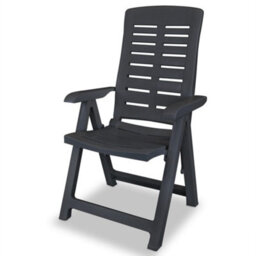 Berkfield Reclining Garden Chairs 6 Pcs Plastic Anthracite - thumbnail 3