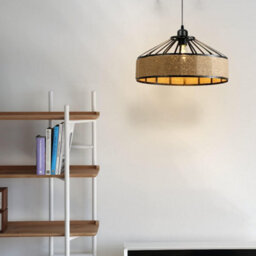 Vintage 40Cm Hemp Rope Metal E27 Pendant Light 1M Cable, Lamp Holder - thumbnail 4