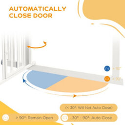Pawhut Pressure Fit Safety Gate, Dog Gate W/ Small Cat Door, 74-100Cm Openings - thumbnail 6