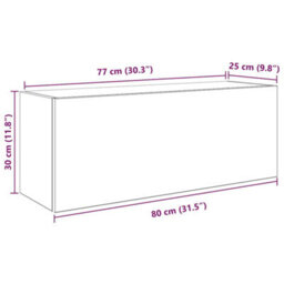 Vidaxl Bathroom Wall Cabinet Old Wood 80X25X30 Cm Engineered Wood - thumbnail 3