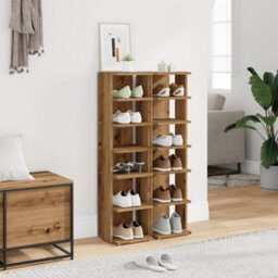 Berkfield Shoe Cabinets 2 Pcs Artisan Oak 28X27X102 Cm Engineered Wood - thumbnail 3
