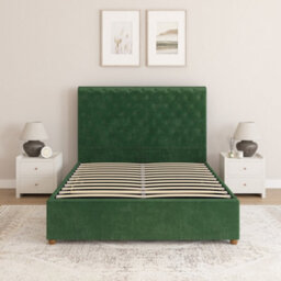 Aspire Taylor Ottoman Bed Frame, Plush Velvet Forest Green, Superking - thumbnail 3