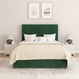 Aspire Taylor Ottoman Bed Frame, Plush Velvet Forest Green, Superking - thumbnail 2