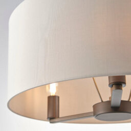 Anson Lighting Donovan Antique Bronze And Marble Faux Silk Shade 3 Light Ceiling Pendant - thumbnail 5