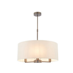 Luminosa Lighting Luminosa Daley Multi Arm Cylindrical Pendant Light Antique Bronze Plate, Marble Fabric