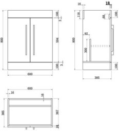 Aveli 600mm Bathroom Vanity Unit Basin Concealed Cistern Toilet Wc Gloss Grey Modern - thumbnail 7
