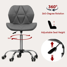 Lassic Vida Designs Geo Grey Office Swivel Chair Ukfr Pu Faux Leather - thumbnail 4