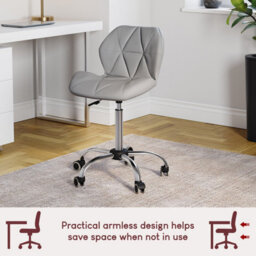 Lassic Vida Designs Geo Grey Office Swivel Chair Ukfr Pu Faux Leather - thumbnail 6