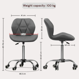 Lassic Vida Designs Geo Grey Office Swivel Chair Ukfr Pu Faux Leather - thumbnail 2