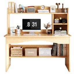 Wooden Computer Desk With Shelves Home Office Study Workstation For Laptop