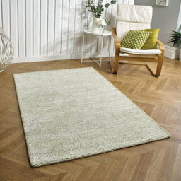 Handmade Luxurious Easy To Clean Modern Green Wool Dotted Rug For Living Room & Bedroom-120Cm X 170Cm - thumbnail 1