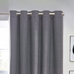 furn. Furn Dawn Textured Blackout Eyelet Curtain Pair Charcoal (W)229Cm X (D)137Cm - thumbnail 2