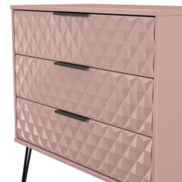 Anzio Matt Kobe Pink 3 Drawer Chest (H)737mm (W)765mm (D)395mm - thumbnail 6