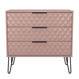 Anzio Matt Kobe Pink 3 Drawer Chest (H)737mm (W)765mm (D)395mm - thumbnail 2