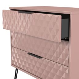 Anzio Matt Kobe Pink 3 Drawer Chest (H)737mm (W)765mm (D)395mm - thumbnail 5