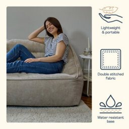 icon Cecilia Bean Bag Sofa Natural Giant Chenille Bean Bag Chair - thumbnail 6
