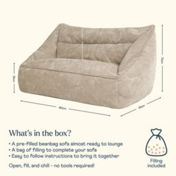 icon Cecilia Bean Bag Sofa Natural Giant Chenille Bean Bag Chair - thumbnail 7