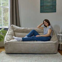 icon Cecilia Bean Bag Sofa Natural Giant Chenille Bean Bag Chair - thumbnail 2