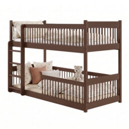 Arte Dark Chocolate Wooden Bunk Bed 90 X 190 Cm - No Mattresses - thumbnail 1